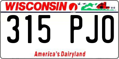 WI license plate 315PJO