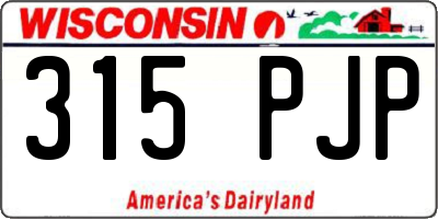 WI license plate 315PJP
