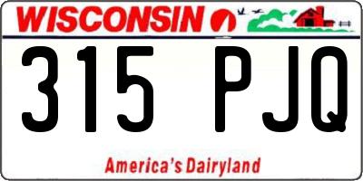 WI license plate 315PJQ