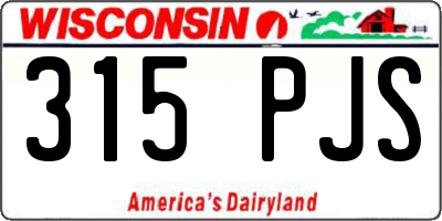 WI license plate 315PJS