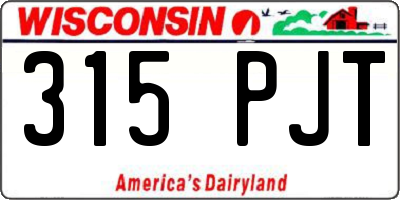 WI license plate 315PJT