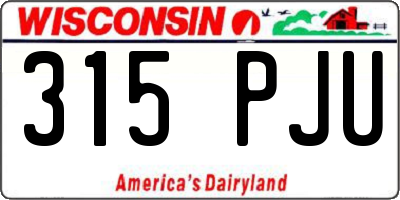 WI license plate 315PJU