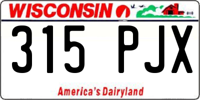 WI license plate 315PJX