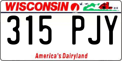 WI license plate 315PJY