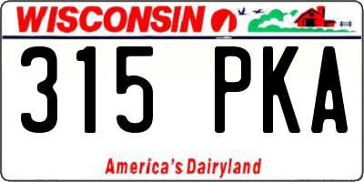 WI license plate 315PKA
