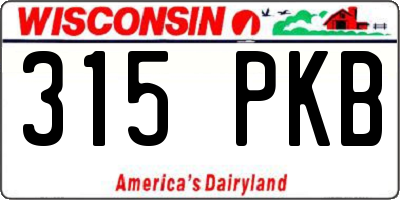 WI license plate 315PKB