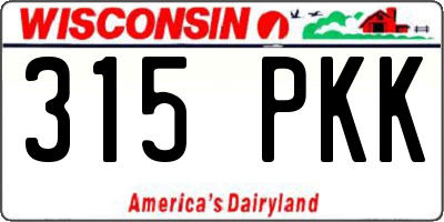 WI license plate 315PKK