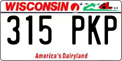WI license plate 315PKP
