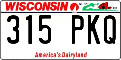WI license plate 315PKQ