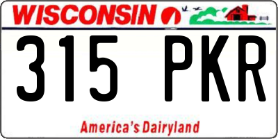 WI license plate 315PKR
