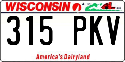WI license plate 315PKV