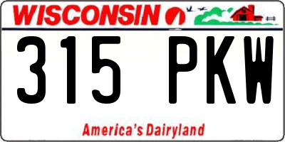 WI license plate 315PKW