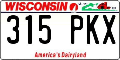 WI license plate 315PKX