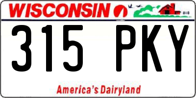 WI license plate 315PKY