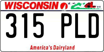 WI license plate 315PLD