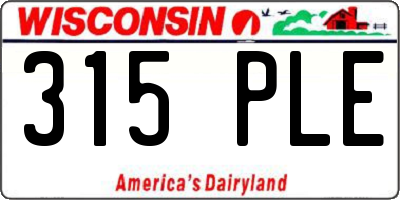 WI license plate 315PLE