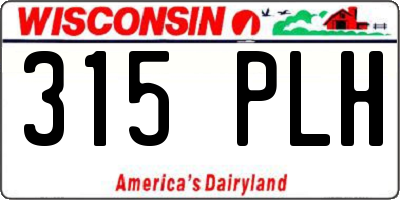 WI license plate 315PLH