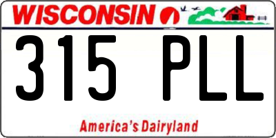 WI license plate 315PLL