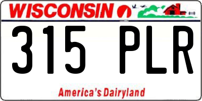 WI license plate 315PLR