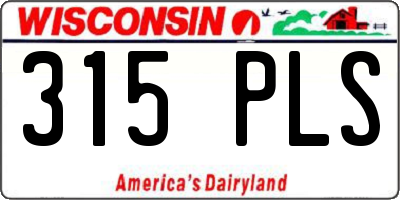 WI license plate 315PLS