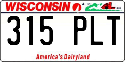 WI license plate 315PLT