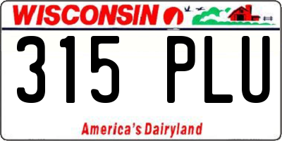 WI license plate 315PLU