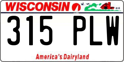 WI license plate 315PLW