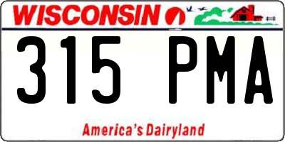 WI license plate 315PMA