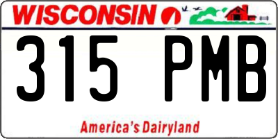 WI license plate 315PMB