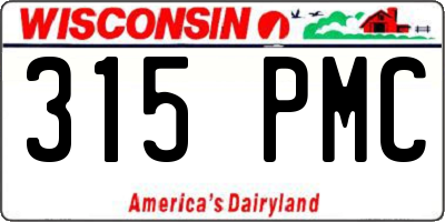 WI license plate 315PMC