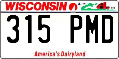 WI license plate 315PMD