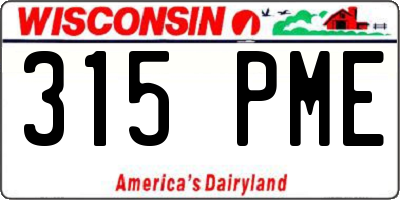 WI license plate 315PME