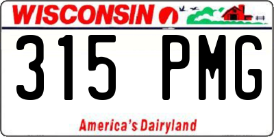 WI license plate 315PMG