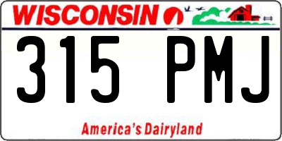 WI license plate 315PMJ