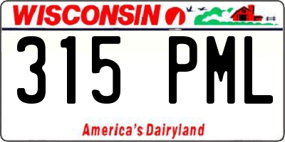 WI license plate 315PML