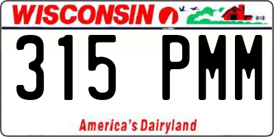 WI license plate 315PMM