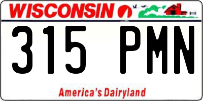 WI license plate 315PMN