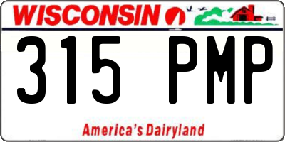 WI license plate 315PMP