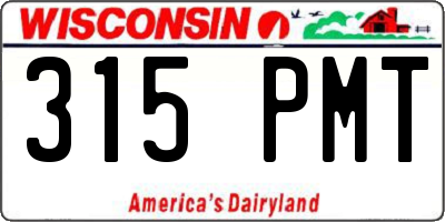 WI license plate 315PMT