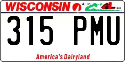 WI license plate 315PMU