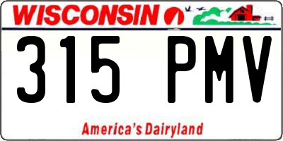 WI license plate 315PMV