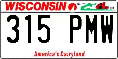 WI license plate 315PMW