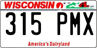 WI license plate 315PMX