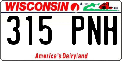 WI license plate 315PNH