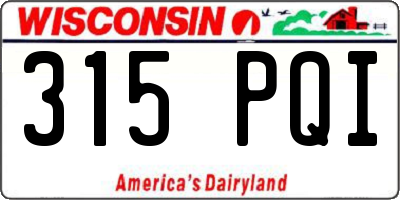 WI license plate 315PQI