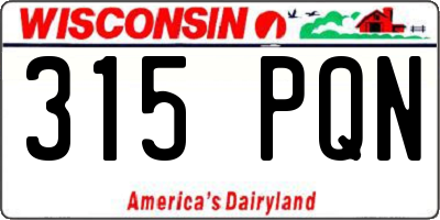 WI license plate 315PQN