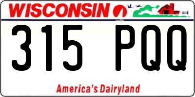 WI license plate 315PQQ