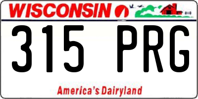 WI license plate 315PRG