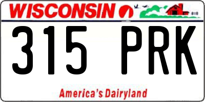 WI license plate 315PRK