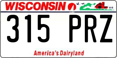 WI license plate 315PRZ